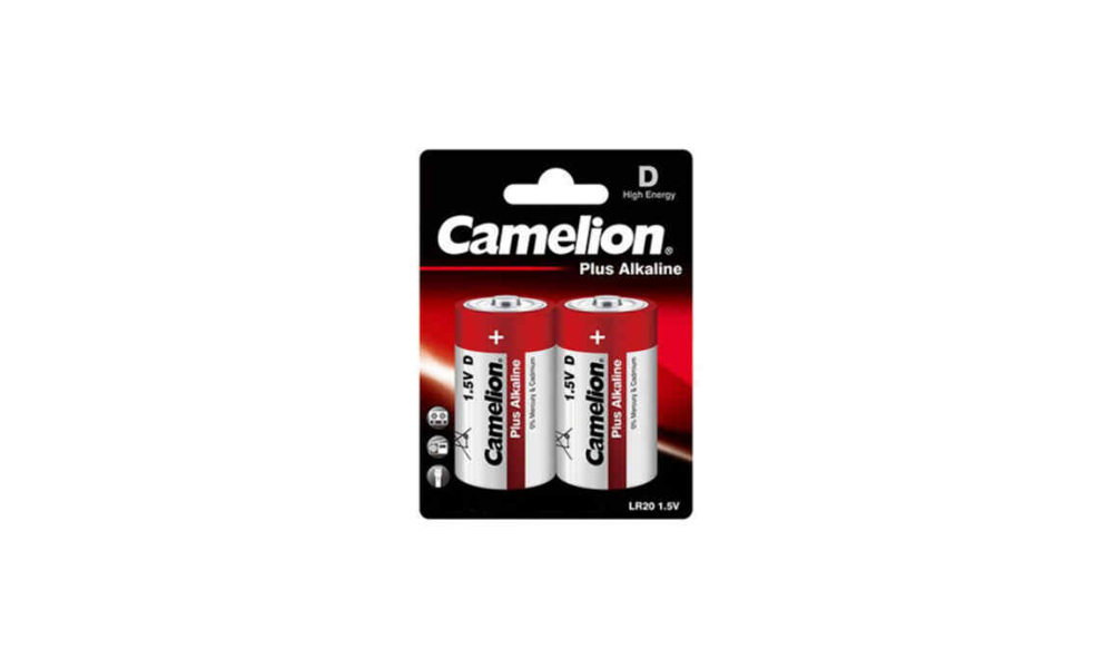 0004 Camelion Plus Alkaline D ელემენტი, 2ც შეკვრა LR20-BP2