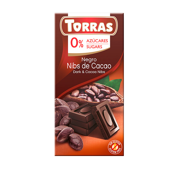 ტორასი-კლასიკი შოკოლადი შავი კაკაოს ნატეხ.უგლუტენო,უშაქრო,ვეგანური 75გ