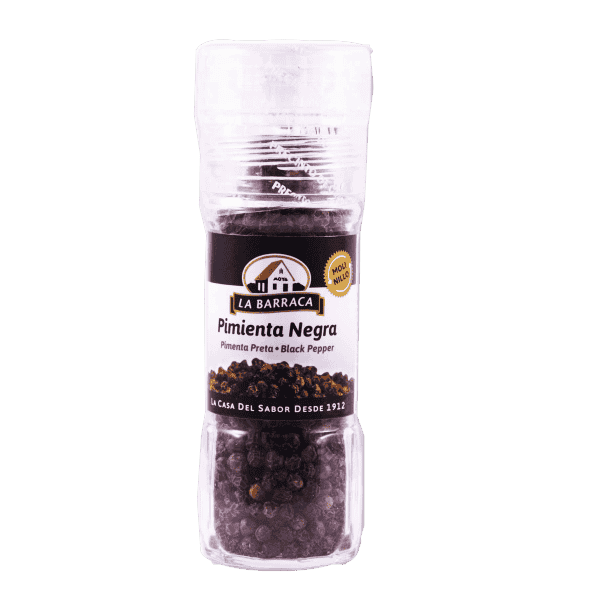 GRINDER GLASS JAR 40 G BARRACA BLACK PEPPER CORNS