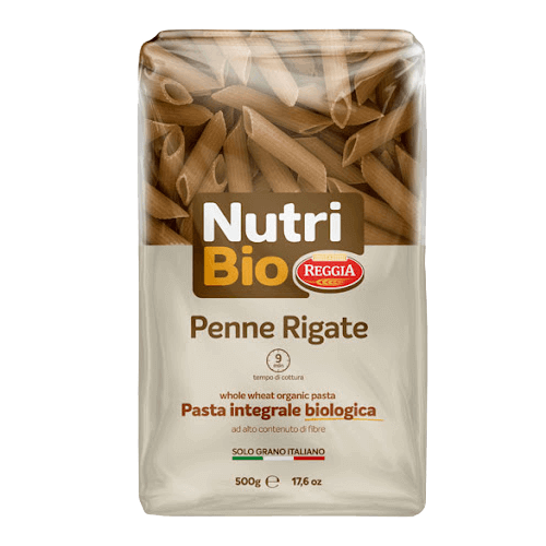 რეჯია-მაკარონი პენეზიტი რიგატი (კალმები ზოლიანი) 500გრ. (ნუტრი ბიო)