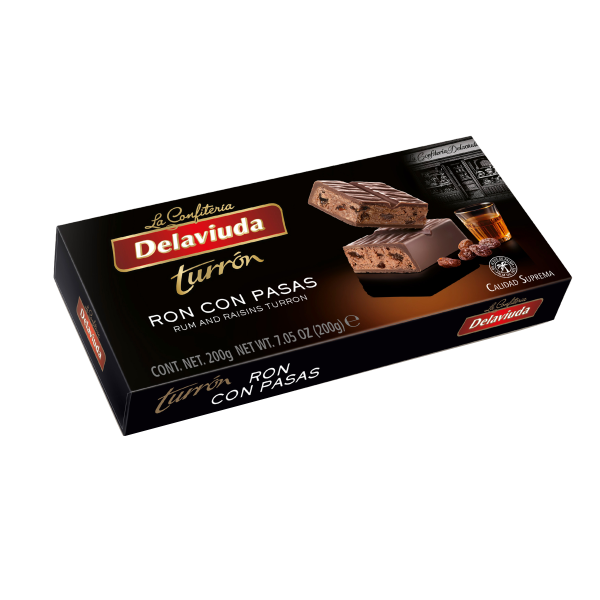 დელავიუდა-ნუგა შოკოლადის, რომით და ქიშმიშით 200გ