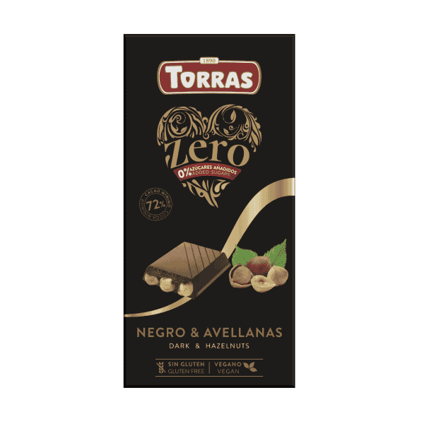 ZERO s/f Dark Chocol 72% cococa with hazelnuts