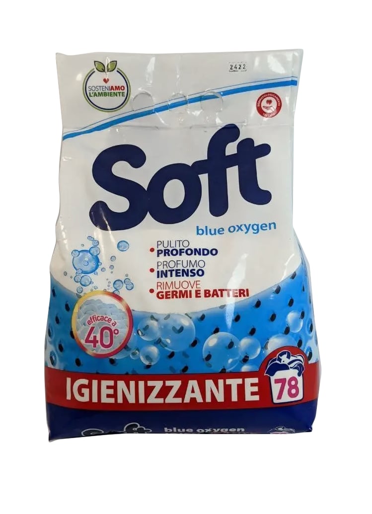 SOFT-WASHING POWDER FOR WHITE AND COLORED FABRICS, BLUE OXYGEN 3.9 kg