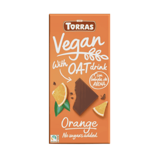 Vegan chocolate with oat extract and orange 100g