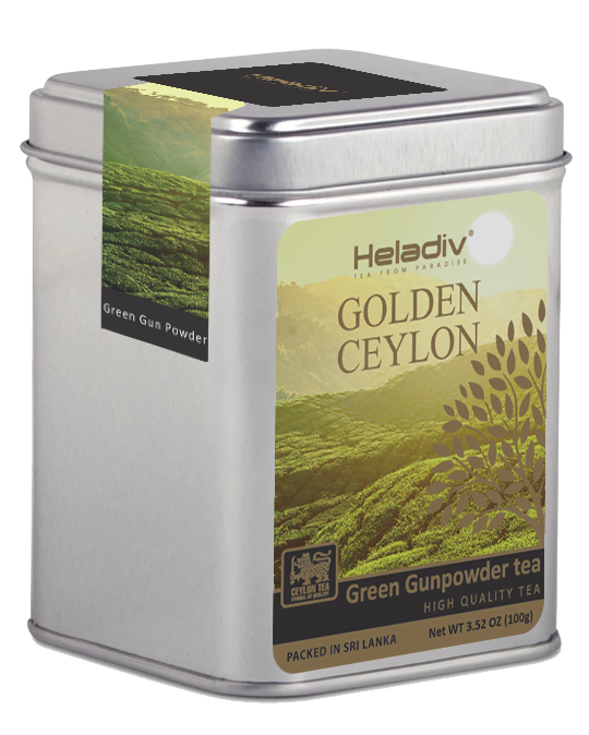 12552 Heladiv Golden Ceylon Gun Powder 100g loose tea tin