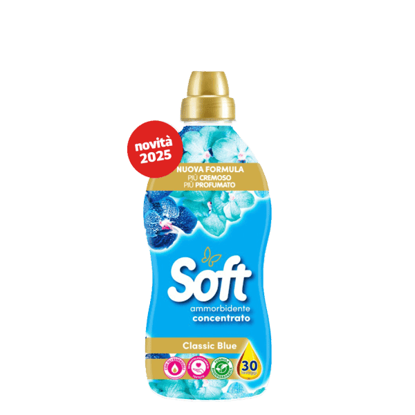 SOFT-CONCENTRATED FABRIC SOFTENER, CLASSIC BLUE 750ML