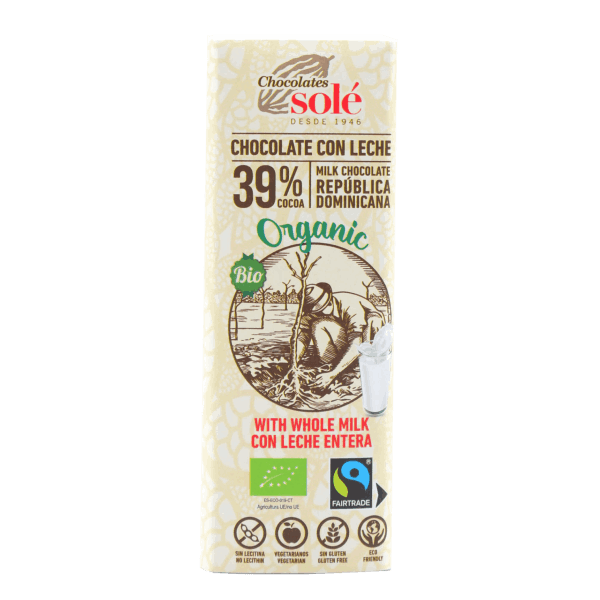 SOLE-BIO MILK CHOCOLATE, GLUTEN FREE 25G