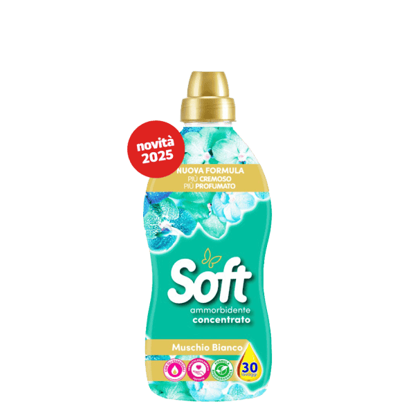 SOFT-CONCENTRATED FABRIC SOFTENER, WHITE MUSK 750ML
