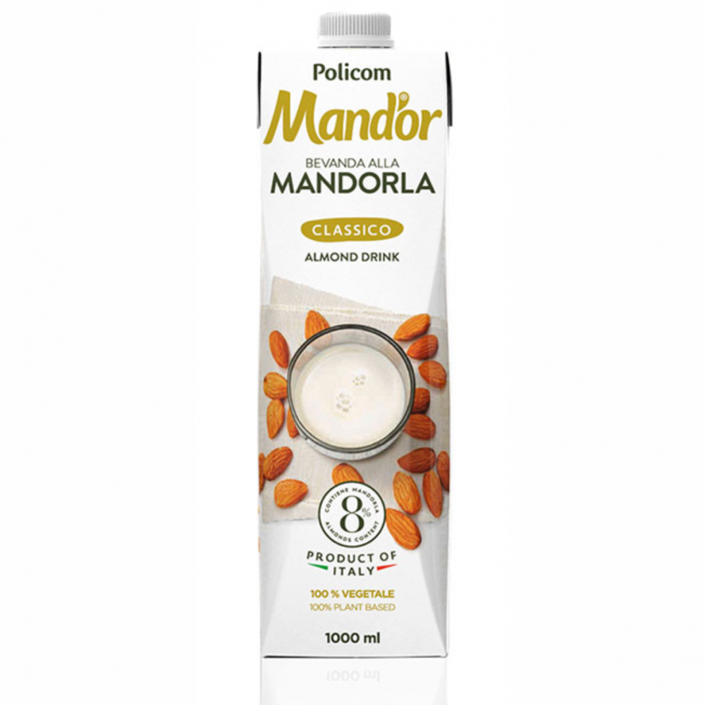 POLICOM-ALMOND MILK 8%, VEGAN,GLUTEN AND LACTOSE FREE 1L