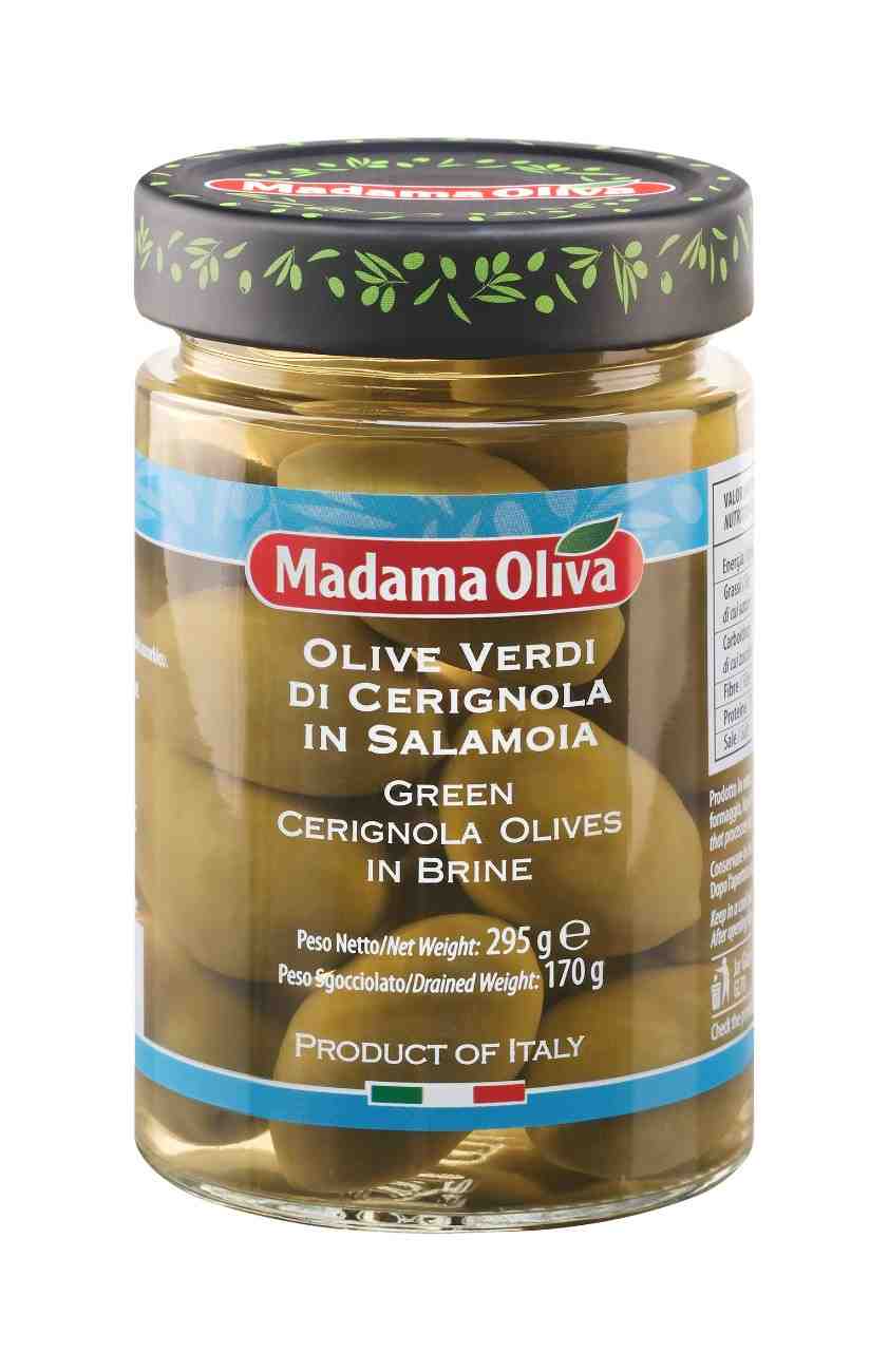 MADAMA OLIVA-GREEN OLIVES IN BRINE 170G