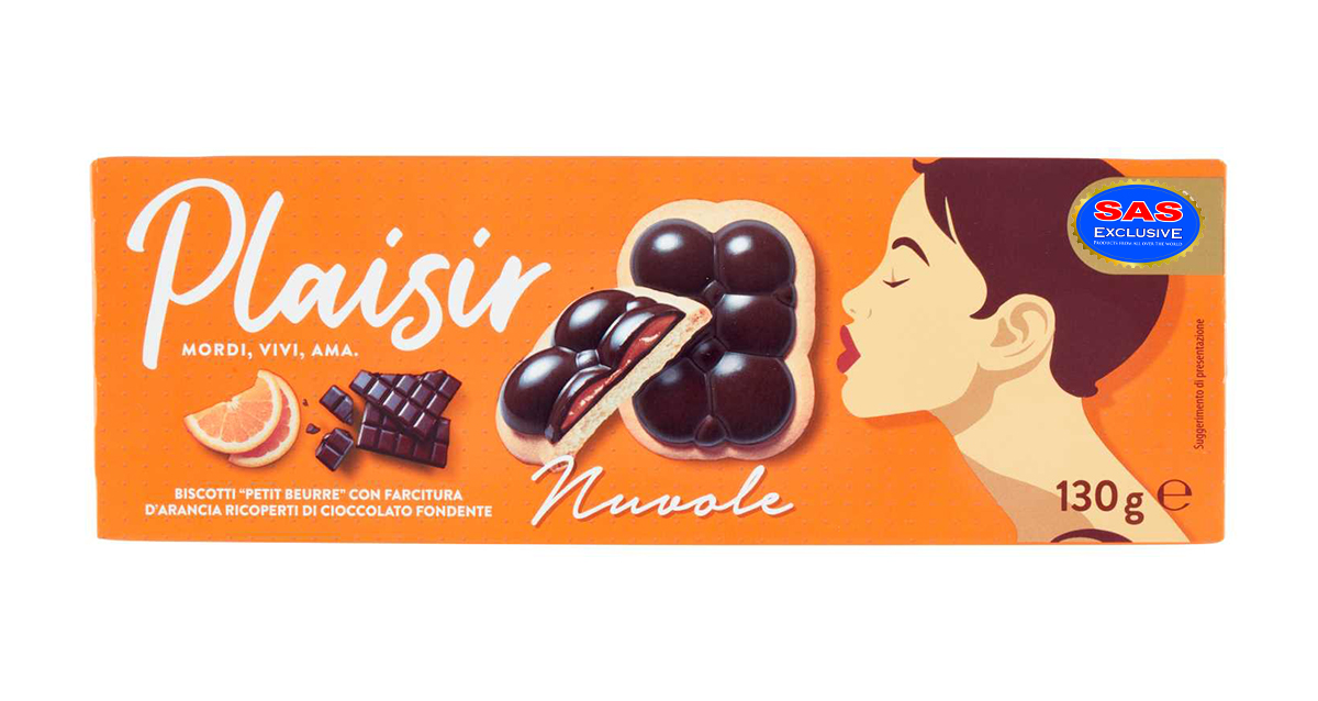 PLAISIR NUVOLE DARK CHOC. ORANGE FILLING