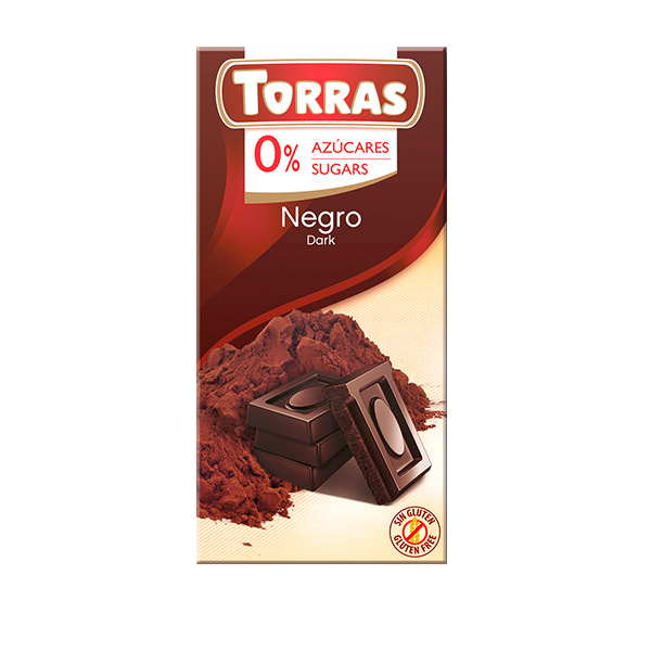 ტორასი-კლასიკი შოკოლადი შავი  უგლუტენო,უშაქრო,ვეგანური 75გრ