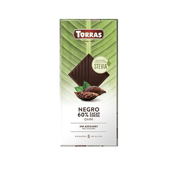 ტორასი-სტევია შოკოლადი შავი  უგლუტენო,უშაქრო,ვეგანური.100გ