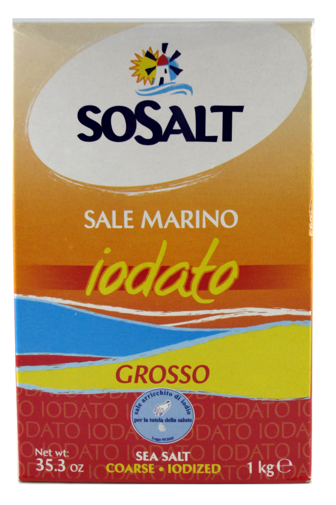 SOSALT-SEA SALT IODIZED COARSE 1KG