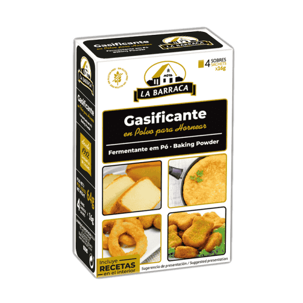 BOX 4 SACHETS BARRACA 64 G BAKING POWDER RAISING AGENT