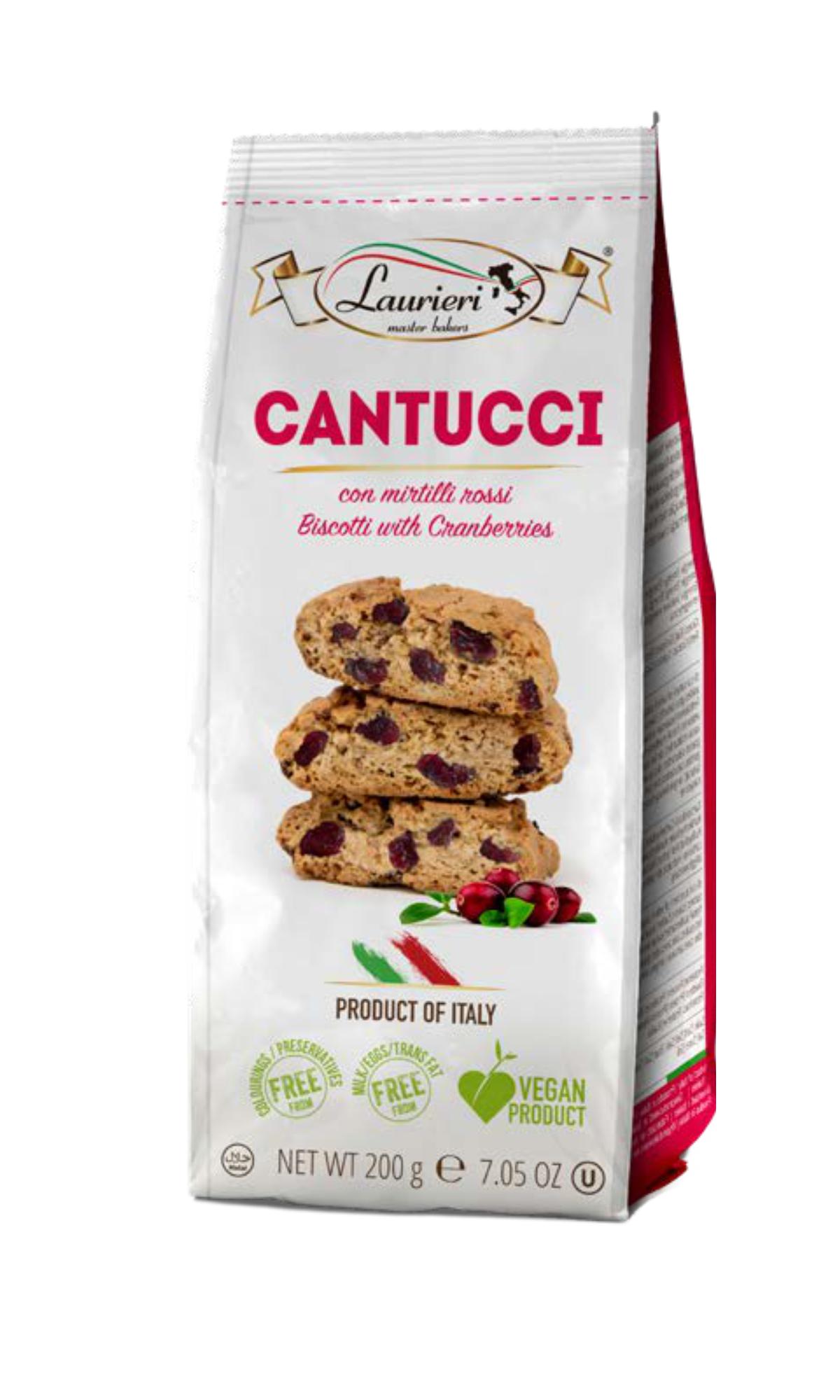 CANTUCCI CRANBERRY LAU-PREMIUM GR.200 15 CONFEZIONI
HTS CODE 19053119