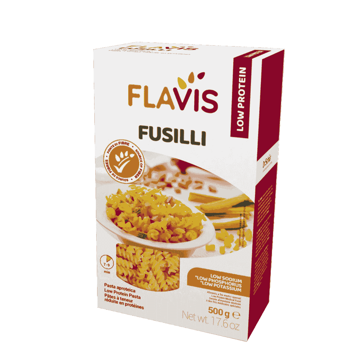 Flavis-pasta fusilli 500g low protein