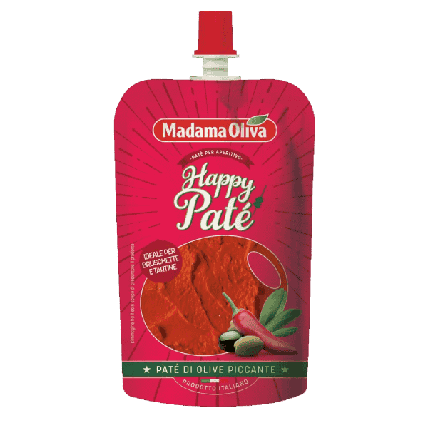 OLIVE & HOT PEPPER PATE' -DOYPACK POUCH SQUEEZE- 110 GR