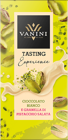 VANINI-White chocolate bar with salted pistachios 75g.