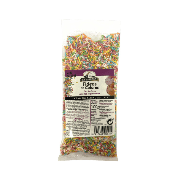 BAG 100 G BARRACA ASSORTED SUGAR STRANDS
