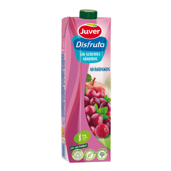 JUVER-DISFRUTA CRANBERRY AND APPLE JUICE, SUGAR AND GLUTEN FREE 1L