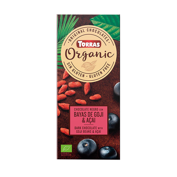 Organic Dark chocolate with goji beans & acai