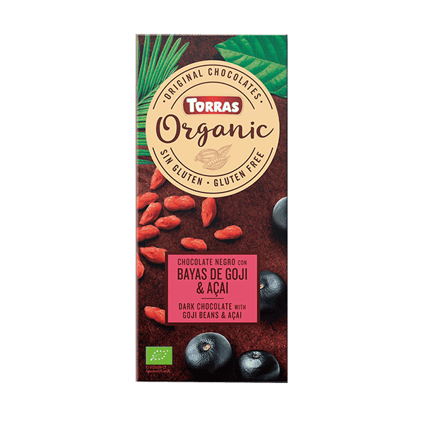 Organic Dark chocolate with goji beans & acai