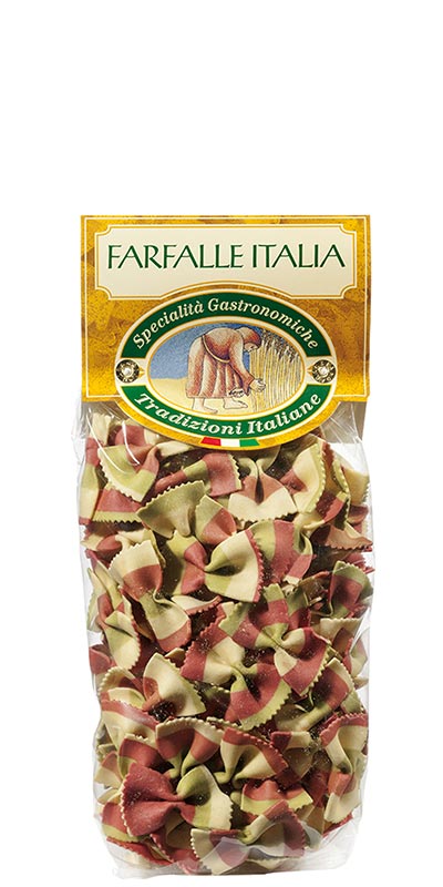 ანტიკო-მაკარონი Farfalle Italia წითელი ჭარხლით და ისპანახით.250გ