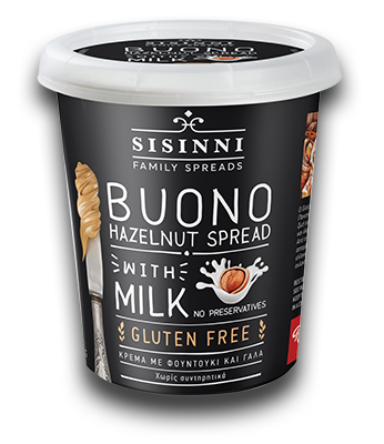 SISINNI-BUONO HAZELNUT SPREAD WITH MILK,GLUTEN FREE 400G