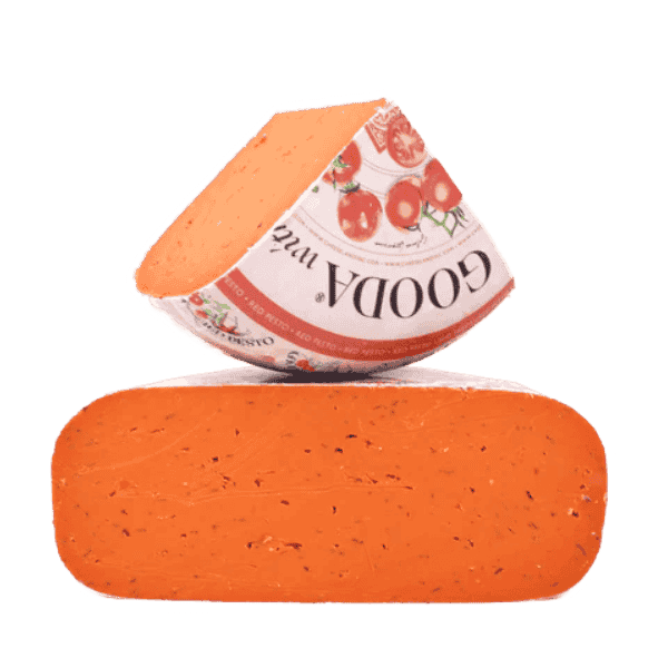 CHEESELAND-GOUDA CHEESE WITH RED PESTO, GLUTEN FREE, 100G