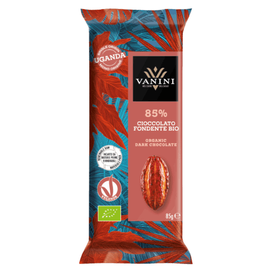 VANINI-dark chocolate bar 85% organic, vegan, gluten-free 85g.