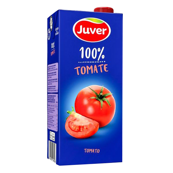 Juver - წვენი 100% ფრუტა პომიდვრის, უშაქრო, ულაქტოზო, უგლუტენო, 1 ლ.