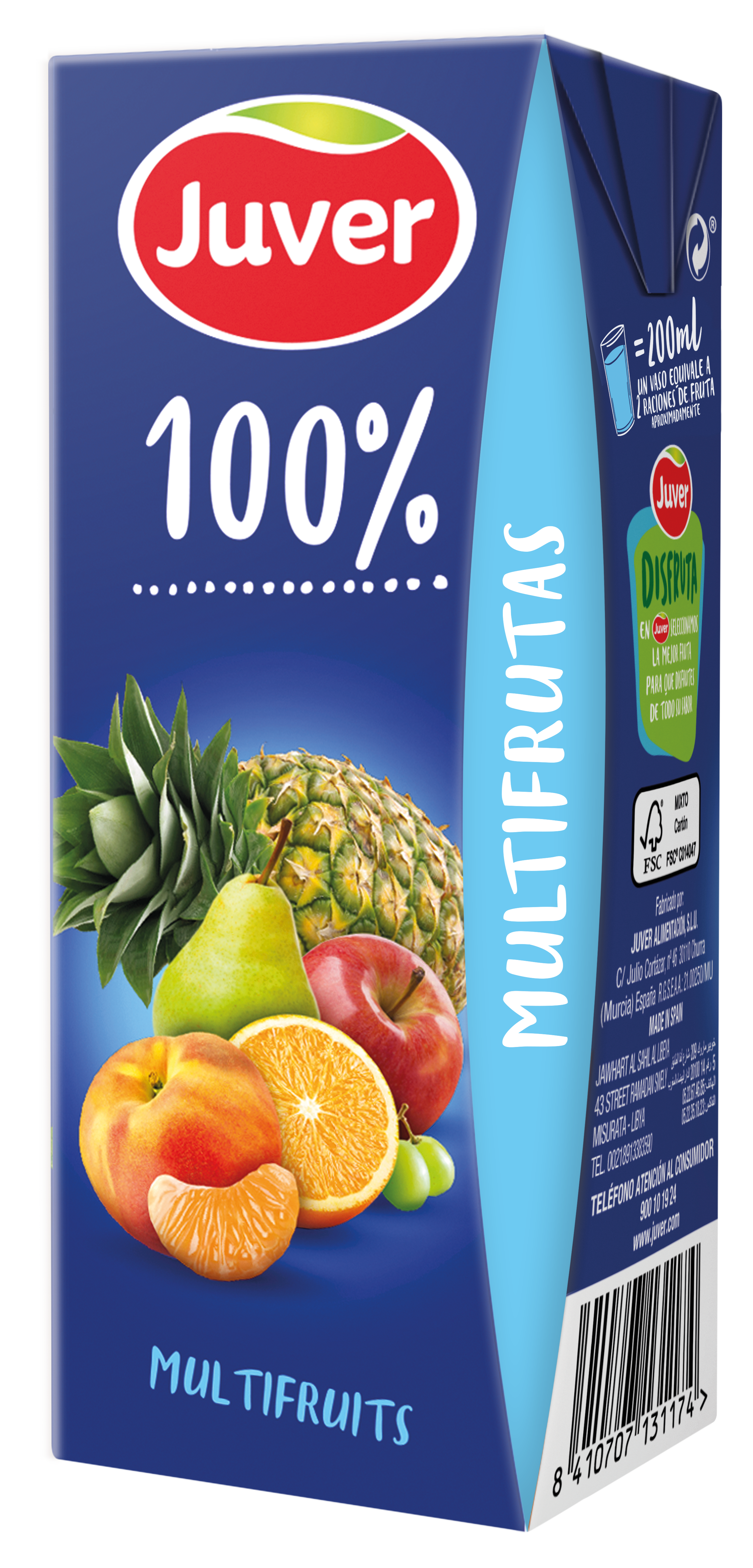 Z.MULTIFRUTAS 100% FRUTA SL.12x1L*JUVER