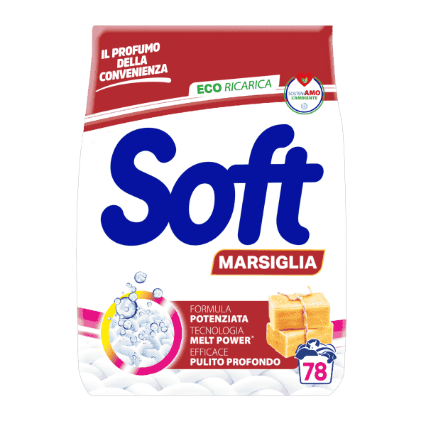 SOFT-WASHING POWDER FOR WHITE AND COLORED FABRICS WITH MARSEILLE SOAP 1.1kg