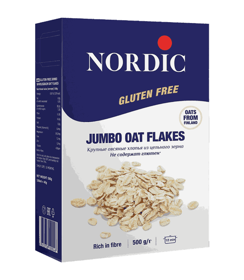 0046 შვრიის მთლიანი მარცვლის ფაფა გლუტენის გარეშე ,, ნორდიკი