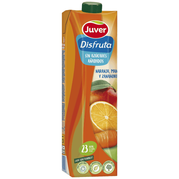 JUVER-DISFRUTA ORANGE,MANGO AND CARROT JUICE, SUGAR AND GLUTEN FREE 1L