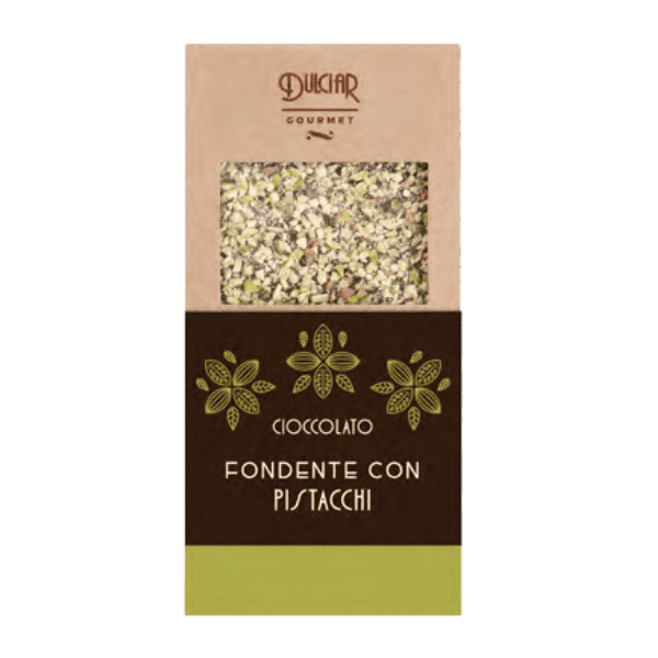 GOURMET DARK CHOC. W/PISTACHIOS  BAR 100G