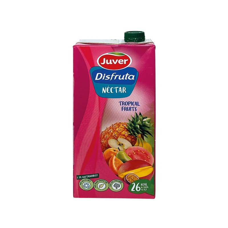 JUVER - JUICE DISFRUTA WITH TROPICAL FRUITS, SUGAR-FREE, GLUTEN-FREE 1L