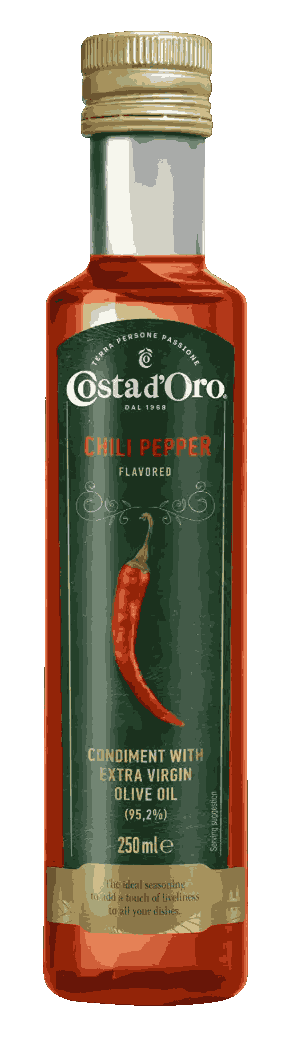 COSTA D'ORO-COLD PRESSED OLIVE OIL WITH CHILI PEPPER FLAVOR 250 ML
