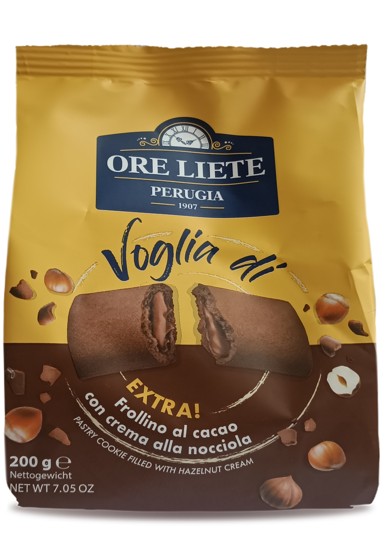 ore liete biscotti extra cacao+nocciola 200 g