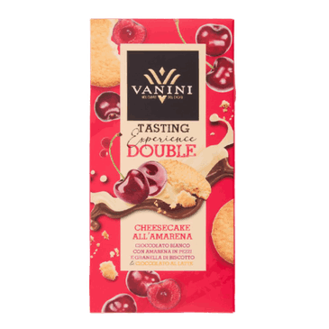 VANINI-DARK CHOCOLATE BAR WITH CHERRY CHEESECAKE, GLUTEN FREE 85G
