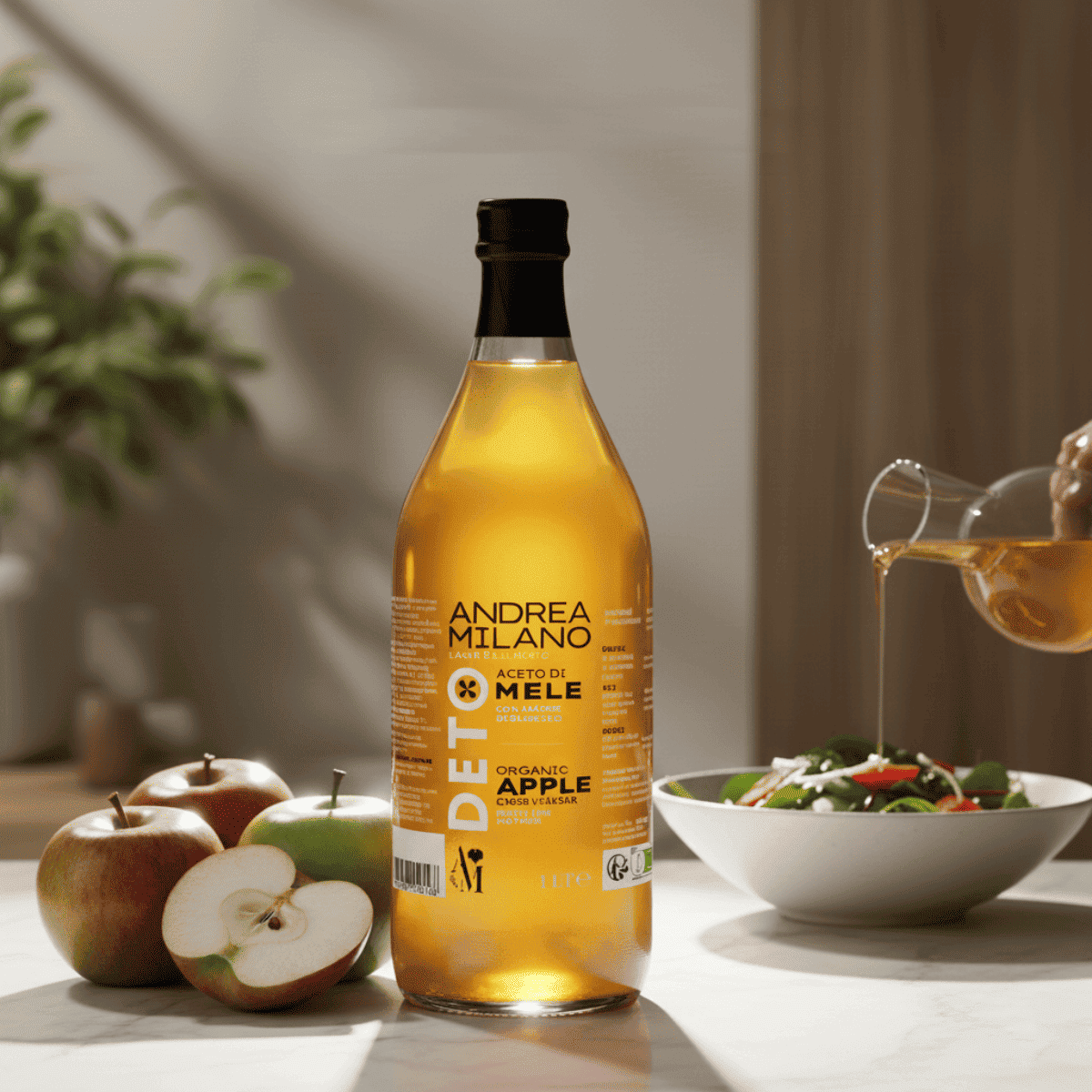 ANDREA MILANO -100% organic, unfiltered apple cider vinegar.